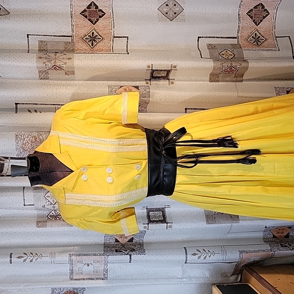 Vintage Yellow Pleat Dress - Picture 3 of 16